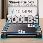 Folding Treadmill with Auto Incline  4.8HP Motor, 20% Incline, Heart Rate Monitor, Bluetooth Speakers, 300 lb Capacity