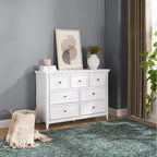 Commode noire, commode moderne pour chambre à coucher, table de chevet à 7 tiroirs, armoire en bois grande capacité pour chambre à coucher, salon, placards, couloir
