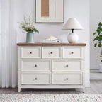 Commode noire, commode moderne pour chambre à coucher, table de chevet à 7 tiroirs, armoire en bois grande capacité pour chambre à coucher, salon, placards, couloir