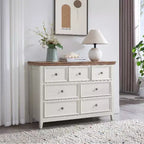 Black Dresser, Modern Dresser for Bedroom, 7 Chest Drawer Nightstand, Large Capacity Wood Cabinet for Bedroom, Living Room, Closets, Hallway