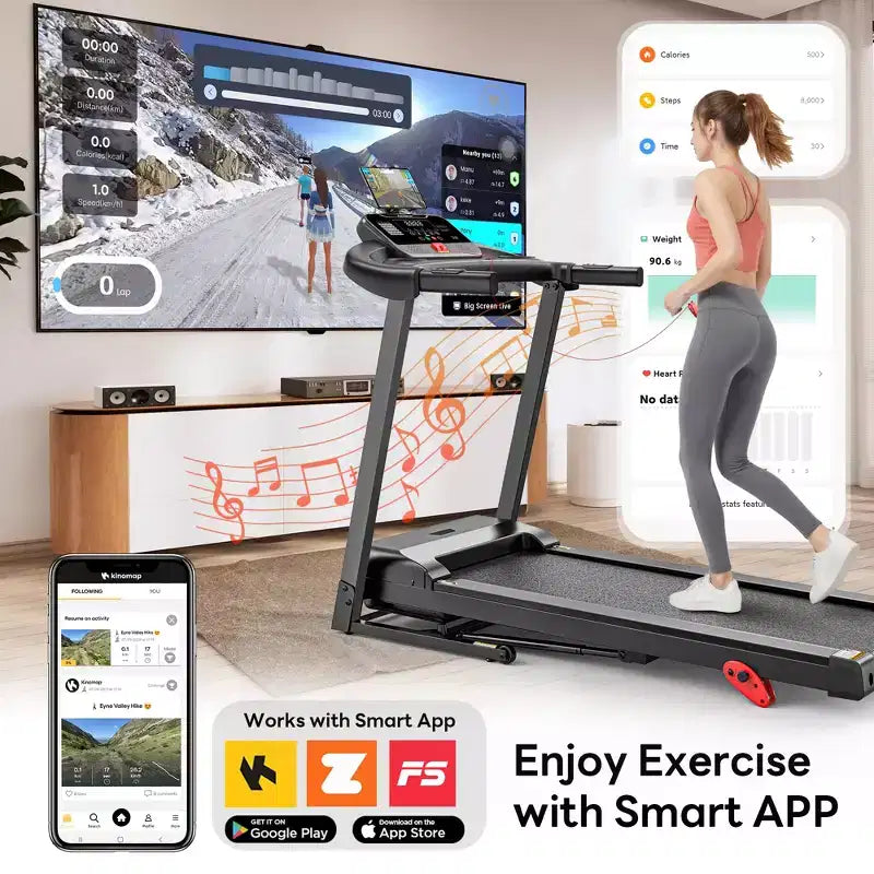 Folding Treadmill 350 lbs Capacity for Home, Incline Treadmill for Exercising, 6% Manual Incline, 7.5MPH, 16'' Wide Belt, 71 Programs, Knee Support