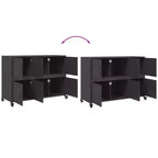 vidaXL Sideboard Black Cold-rolled Steel Large Sideboard Rectangular