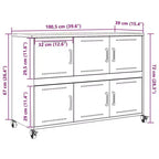vidaXL Sideboard Black Cold-rolled Steel Large Sideboard Rectangular