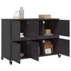 vidaXL Sideboard Black Cold-rolled Steel Large Sideboard Rectangular