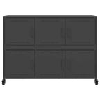 vidaXL Sideboard Black Cold-rolled Steel Large Sideboard Rectangular