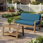 Christopher Knight Home Jela Ensemble de canapé deux places et table basse de patio transitionnel en bois d'acacia avec coussins