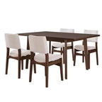 7/5 Piece Dining Table Set Dining Set for 6/4, Classic Kitchen Furniture Set with Upholstered Stackable Dining Chairs - ModernLuxe