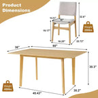 7/5 Piece Dining Table Set Dining Set for 6/4, Classic Kitchen Furniture Set with Upholstered Stackable Dining Chairs - ModernLuxe