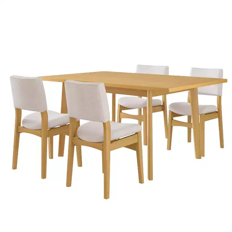 7/5 Piece Dining Table Set Dining Set for 6/4, Classic Kitchen Furniture Set with Upholstered Stackable Dining Chairs - ModernLuxe