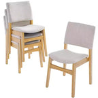 7/5 Piece Dining Table Set Dining Set for 6/4, Classic Kitchen Furniture Set with Upholstered Stackable Dining Chairs - ModernLuxe