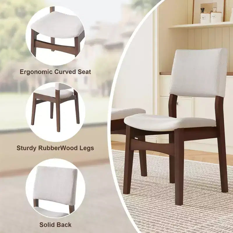 7/5 Piece Dining Table Set Dining Set for 6/4, Classic Kitchen Furniture Set with Upholstered Stackable Dining Chairs - ModernLuxe