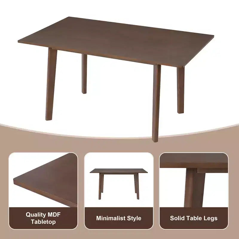 7/5 Piece Dining Table Set Dining Set for 6/4, Classic Kitchen Furniture Set with Upholstered Stackable Dining Chairs - ModernLuxe