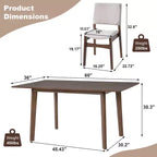 7/5 Piece Dining Table Set Dining Set for 6/4, Classic Kitchen Furniture Set with Upholstered Stackable Dining Chairs - ModernLuxe