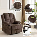GustoWave Power Lift Recliner Chair for Elderly, Oversized Electric Recliner with Massage, Heat, Lay Flat, Stand Assist, 2 Cup Holders