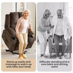 GustoWave Power Lift Recliner Chair for Elderly, Oversized Electric Recliner with Massage, Heat, Lay Flat, Stand Assist, 2 Cup Holders