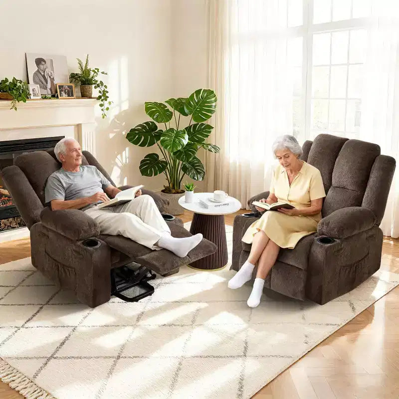 GustoWave Power Lift Recliner Chair for Elderly, Oversized Electric Recliner with Massage, Heat, Lay Flat, Stand Assist, 2 Cup Holders