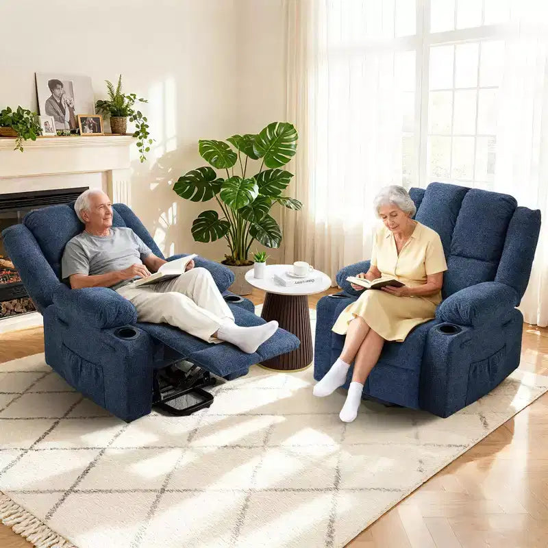 GustoWave Power Lift Recliner Chair for Elderly, Oversized Electric Recliner with Massage, Heat, Lay Flat, Stand Assist, 2 Cup Holders