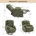 GustoWave Power Lift Recliner Chair for Elderly, Oversized Electric Recliner with Massage, Heat, Lay Flat, Stand Assist, 2 Cup Holders