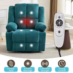 GustoWave Power Lift Recliner Chair for Elderly, Oversized Electric Recliner with Massage, Heat, Lay Flat, Stand Assist, 2 Cup Holders
