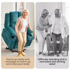 GustoWave Power Lift Recliner Chair for Elderly, Oversized Electric Recliner with Massage, Heat, Lay Flat, Stand Assist, 2 Cup Holders
