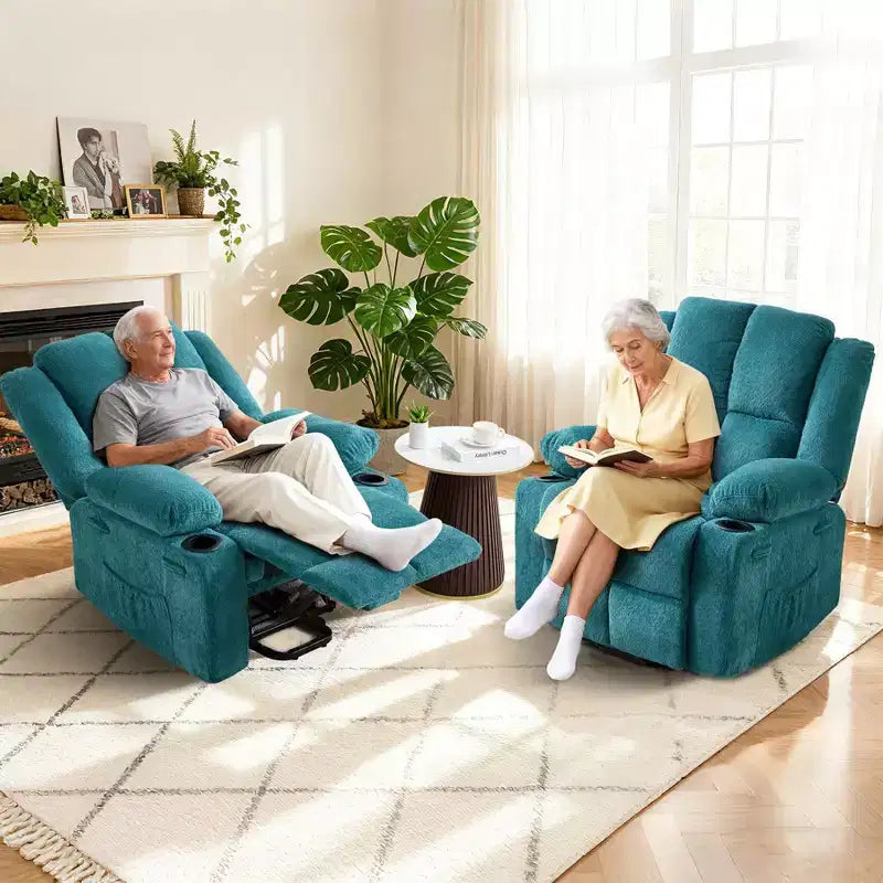 GustoWave Power Lift Recliner Chair for Elderly, Oversized Electric Recliner with Massage, Heat, Lay Flat, Stand Assist, 2 Cup Holders