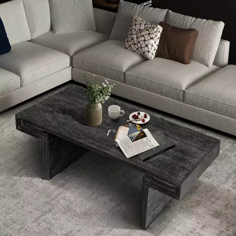 Vintage Industrial Console Table for Living Room Office, Rectangular Wood Sofa Table with Distressed Wood Finish