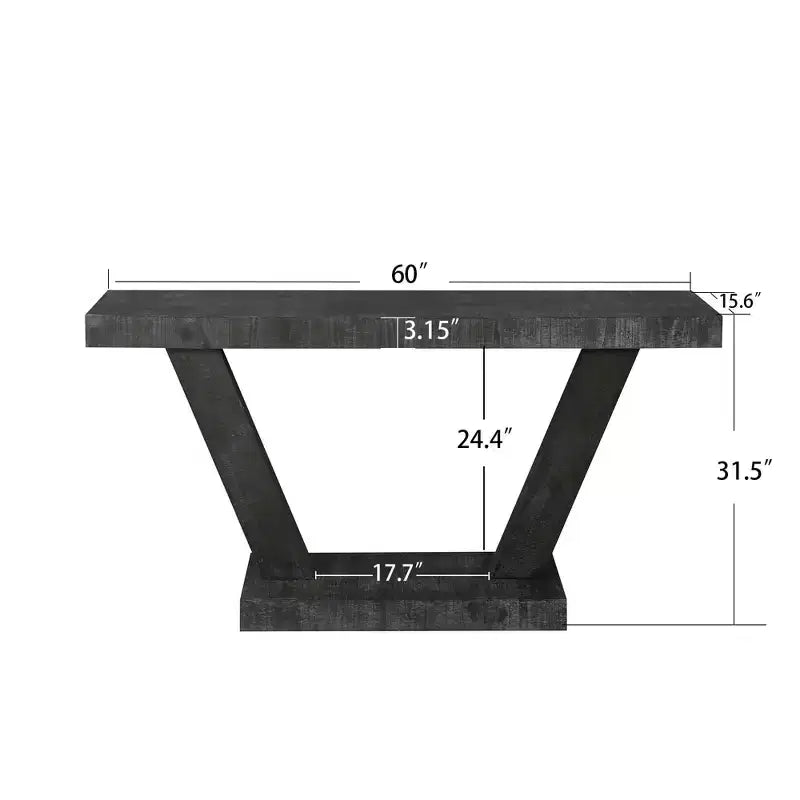 Vintage Industrial Console Table for Living Room Office, Rectangular Wood Sofa Table with Distressed Wood Finish