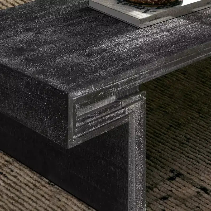 Vintage Industrial Console Table for Living Room Office, Rectangular Wood Sofa Table with Distressed Wood Finish