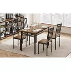 COZONY 4-Piece Farmhouse Dining Set, Wooden Kitchen Table & Chairs w/ Storage & Adjustable Legs