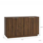 Okak Modern Fluted Storage Buffet Cabinet with 4 Doors & Adjustable Shelves,Decorative Sideboard Accent Cabinet for Dining Room,Kitchen