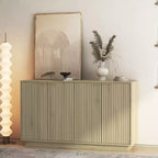 Okak Modern Fluted Storage Buffet Cabinet with 4 Doors & Adjustable Shelves,Decorative Sideboard Accent Cabinet for Dining Room,Kitchen