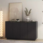 Okak Modern Fluted Storage Buffet Cabinet with 4 Doors & Adjustable Shelves,Decorative Sideboard Accent Cabinet for Dining Room,Kitchen