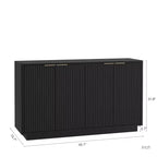 Okak Modern Fluted Storage Buffet Cabinet with 4 Doors & Adjustable Shelves,Decorative Sideboard Accent Cabinet for Dining Room,Kitchen