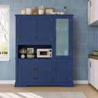 63.3 Freestanding Large Kitchen Pantry Cabinet, Microwave Cabinet with Drawers, Adjustable Shelves for Kitchen or Dining Room-Panipeachy