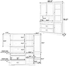 63.3 Freestanding Large Kitchen Pantry Cabinet, Microwave Cabinet with Drawers, Adjustable Shelves for Kitchen or Dining Room-Panipeachy