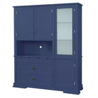 63.3 Freestanding Large Kitchen Pantry Cabinet, Microwave Cabinet with Drawers, Adjustable Shelves for Kitchen or Dining Room-Panipeachy