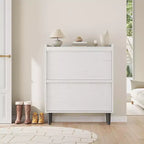 47.2in Freestanding Shoe Cabinet with 4 Flip Doors, Adjustable ShelfWooden Hidden Storage Organizer for Entryway, Hallway