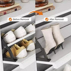 47.2in Freestanding Shoe Cabinet with 4 Flip Doors, Adjustable ShelfWooden Hidden Storage Organizer for Entryway, Hallway