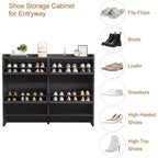 47.2in Freestanding Shoe Cabinet with 4 Flip Doors, Adjustable ShelfWooden Hidden Storage Organizer for Entryway, Hallway