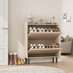 47.2in Freestanding Shoe Cabinet with 4 Flip Doors, Adjustable ShelfWooden Hidden Storage Organizer for Entryway, Hallway
