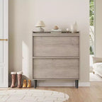 47.2in Freestanding Shoe Cabinet with 4 Flip Doors, Adjustable ShelfWooden Hidden Storage Organizer for Entryway, Hallway