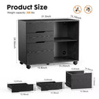Okak Modern 3-Layer Mobile Filing Cabinet with Wooden Drawers & Wheels,Lateral Storage File Cabinet for Home Office,Study