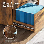 Okak Modern 3-Layer Mobile Filing Cabinet with Wooden Drawers & Wheels,Lateral Storage File Cabinet for Home Office,Study