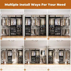 Besiost Set of Two 80-120W Closet System with Door and Wooden Drawers