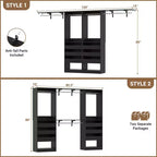 Besiost Set of Two 80-120W Closet System with Door and Wooden Drawers