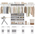 Besiost Set of Two 80-120W Closet System with Door and Wooden Drawers