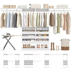 Besiost Set of Two 80-120W Closet System with Door and Wooden Drawers