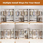 Besiost Set of Two 80-120W Closet System with Door and Wooden Drawers