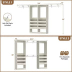 Besiost Set of Two 80-120W Closet System with Door and Wooden Drawers
