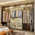 Besiost Set of Two 80-120W Closet System with Door and Wooden Drawers